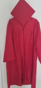 SOLD Graduation red cap and gown